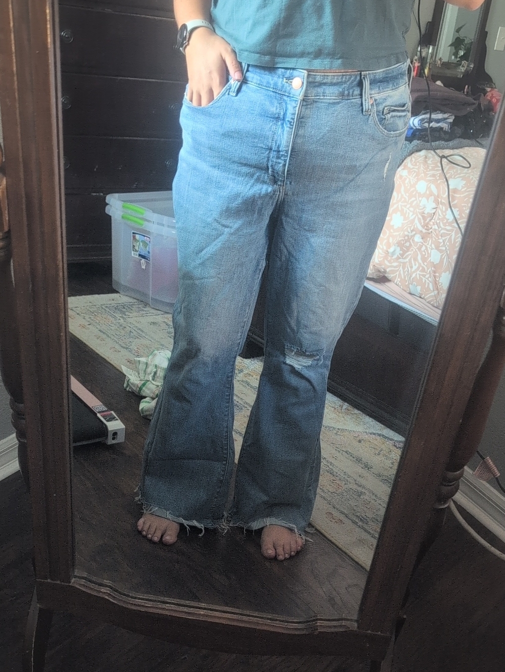 Ava + Viv Blue High-Rise Flared Women’s Jeans